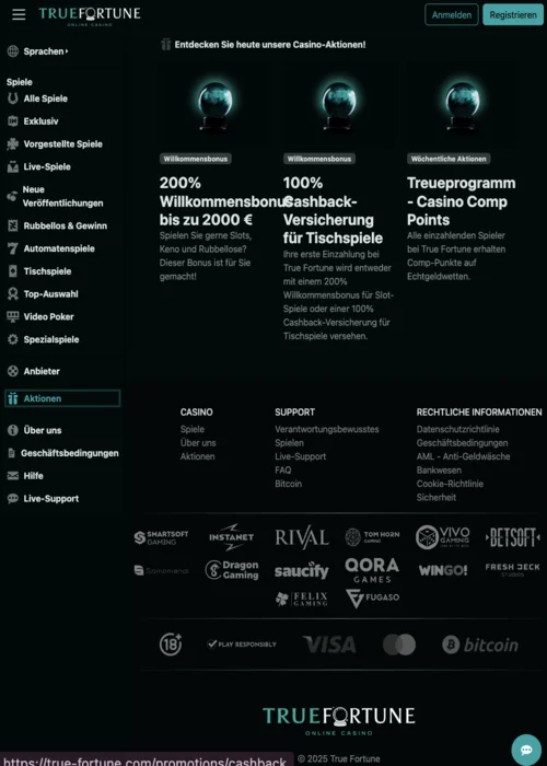 Bonusarten True Fortune Casino<